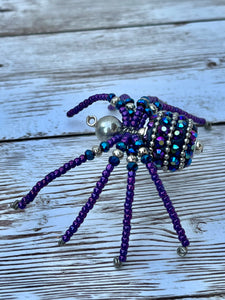 Purple rhinestone spider