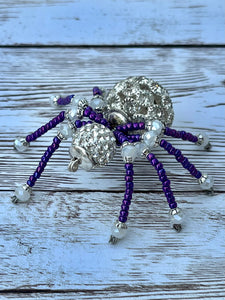 Purple and Clear Rhinestone Spider